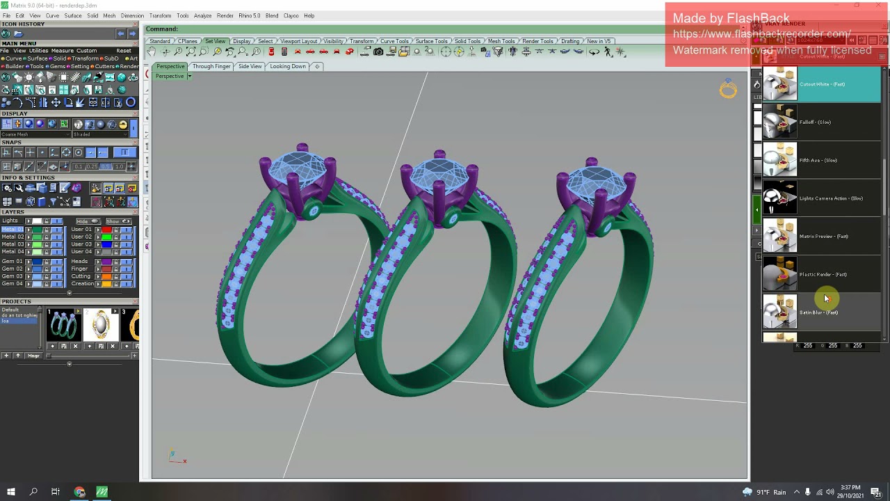Hướng dẫn render trang sức bằng phần mềm Matrix