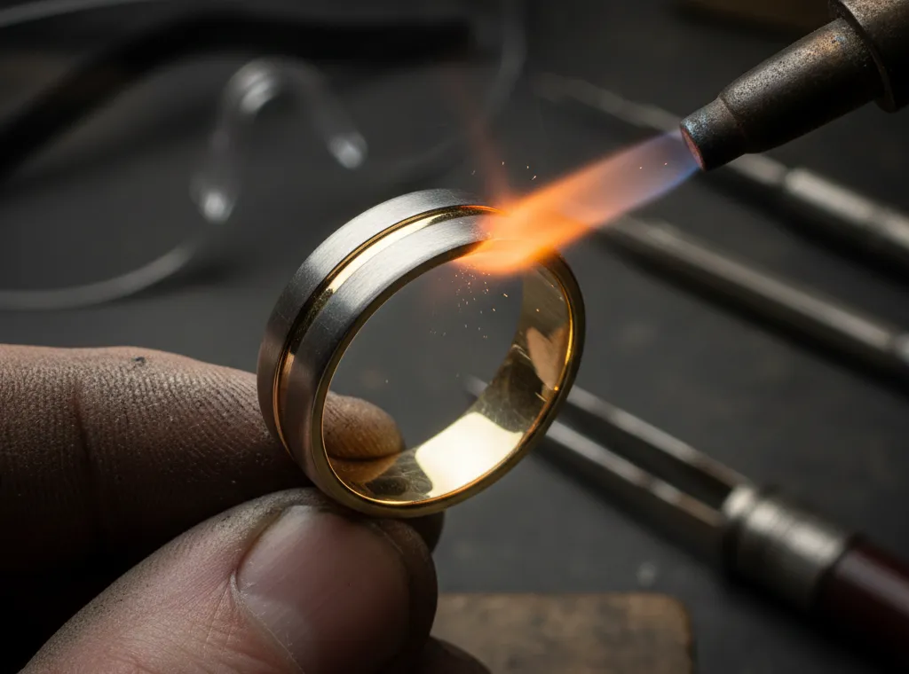 kỹ thuật chế tác nhẫn cưới vàng ghép