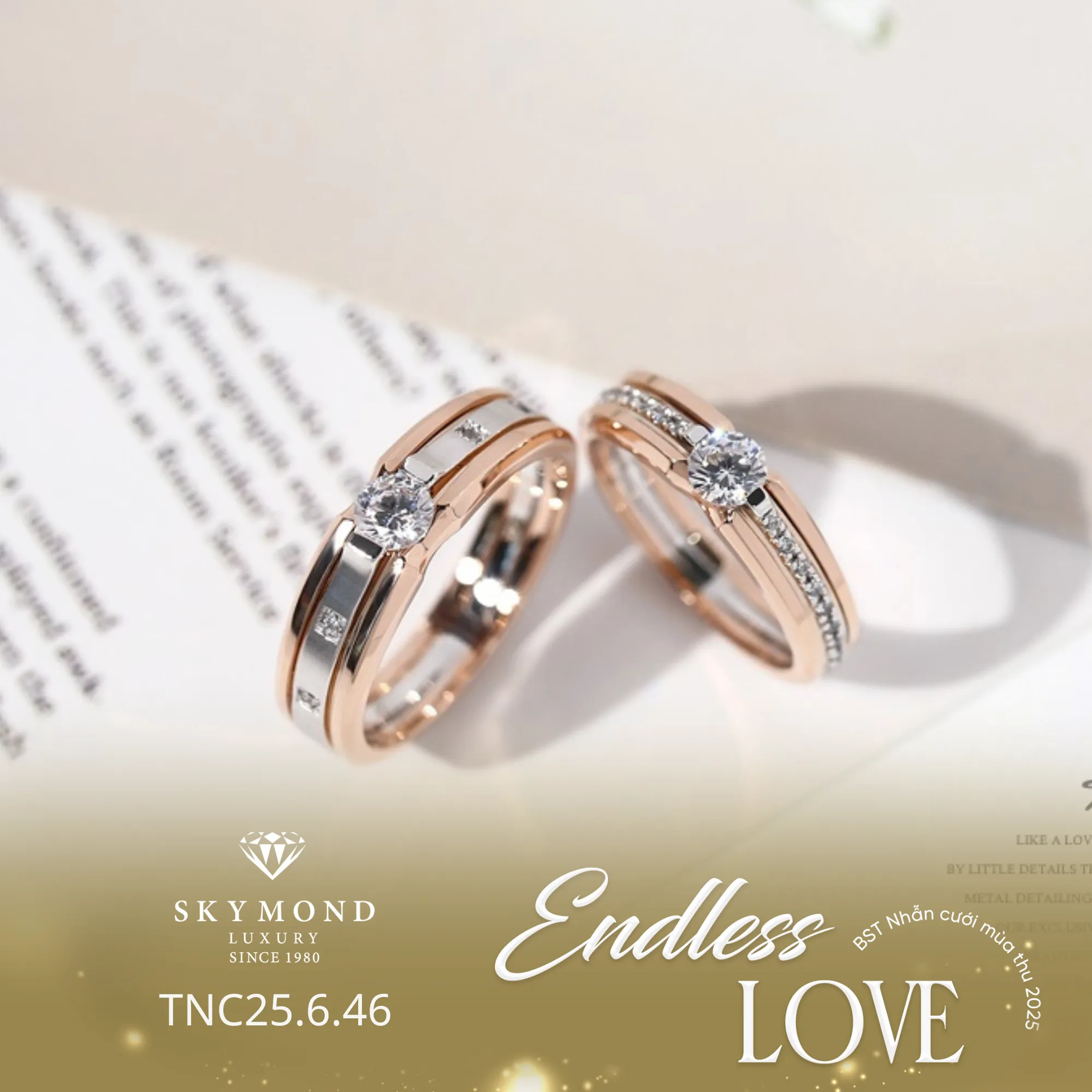 mẫu nhẫn cưới vàng ghép đẹp